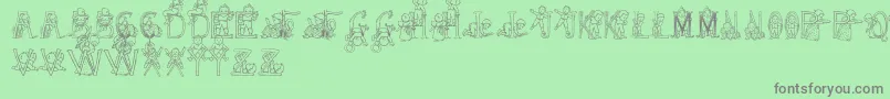 HffKidsStuff Font – Gray Fonts on Green Background