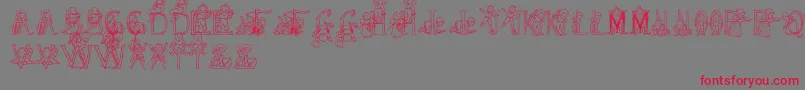 HffKidsStuff Font – Red Fonts on Gray Background
