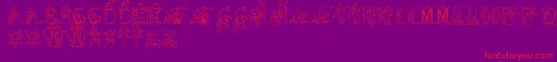 HffKidsStuff Font – Red Fonts on Purple Background