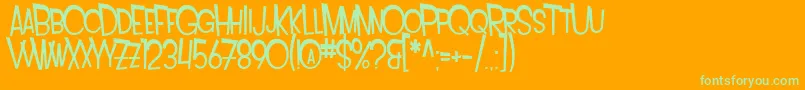 SfIntoxicatedBluesExtended Font – Green Fonts on Orange Background