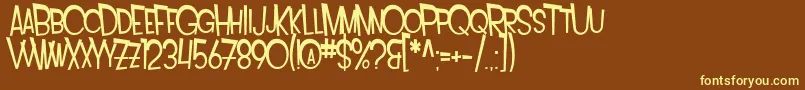 SfIntoxicatedBluesExtended Font – Yellow Fonts on Brown Background