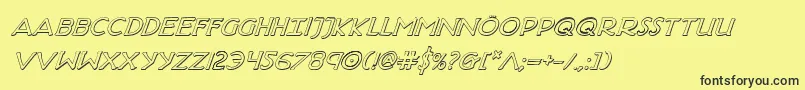 HadriaticShadowItalic Font – Black Fonts on Yellow Background