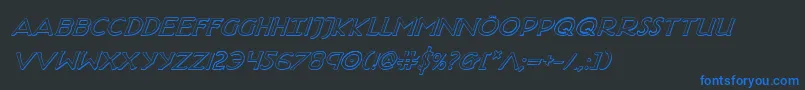 HadriaticShadowItalic Font – Blue Fonts on Black Background