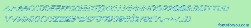 Шрифт HadriaticShadowItalic – синие шрифты на зелёном фоне