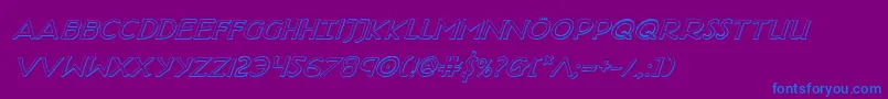 フォントHadriaticShadowItalic – 紫色の背景に青い文字