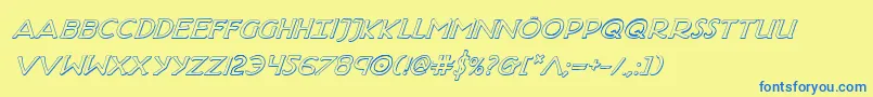 HadriaticShadowItalic Font – Blue Fonts on Yellow Background