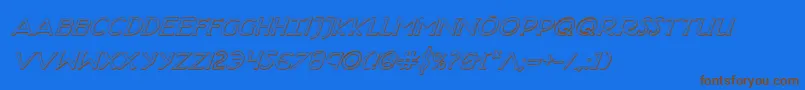 HadriaticShadowItalic-Schriftart – Braune Schriften auf blauem Hintergrund