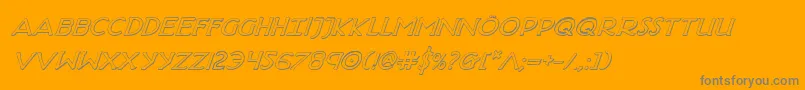 HadriaticShadowItalic-Schriftart – Graue Schriften auf orangefarbenem Hintergrund