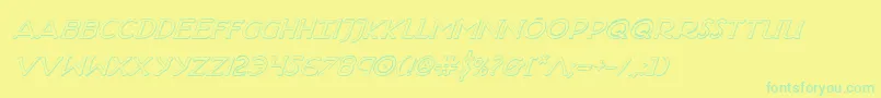 HadriaticShadowItalic Font – Green Fonts on Yellow Background