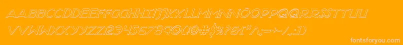 HadriaticShadowItalic-Schriftart – Rosa Schriften auf orangefarbenem Hintergrund