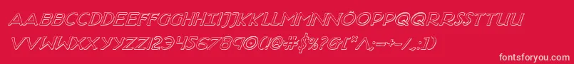Police HadriaticShadowItalic – polices roses sur fond rouge