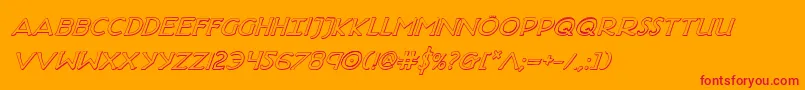 Weitere Informationen zur HadriaticShadowItalic-Schriftart HadriaticShadowItalic-Schriftart – Rote Schriften auf orangefarbenem Hintergrund
