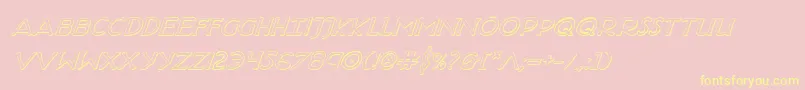 HadriaticShadowItalic-Schriftart – Gelbe Schriften auf rosa Hintergrund