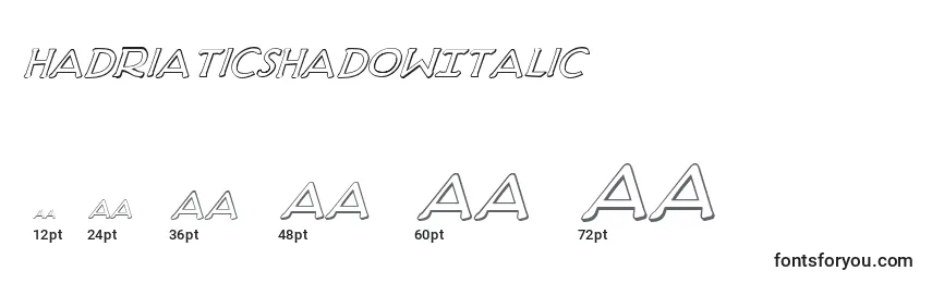 Размеры шрифта HadriaticShadowItalic