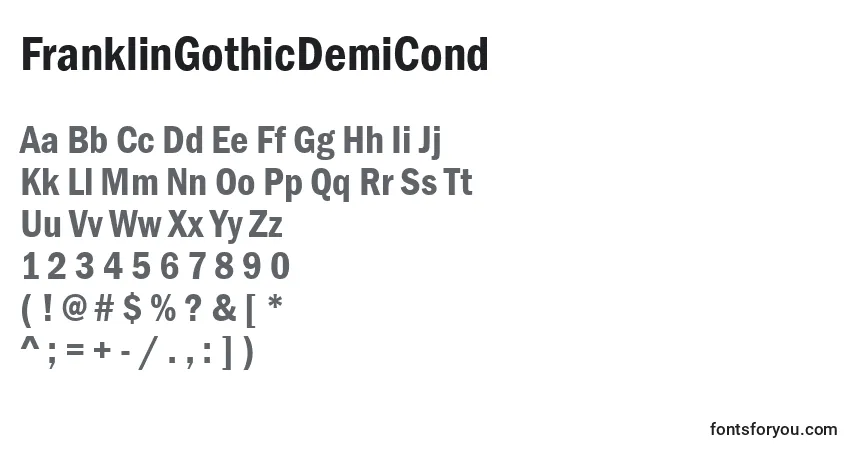 Шрифт FranklinGothicDemiCond – алфавит, цифры, специальные символы