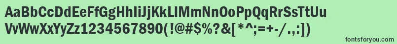 FranklinGothicDemiCond-fontti – mustat fontit vihreällä taustalla
