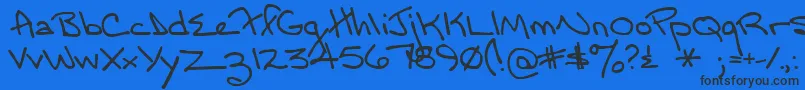 Шрифт Momsfontyoff – чёрные шрифты на синем фоне