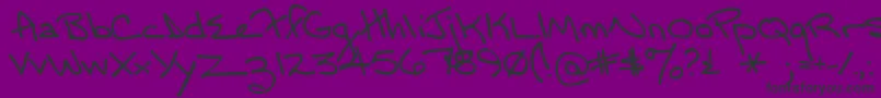 Momsfontyoff-Schriftart – Schwarze Schriften auf violettem Hintergrund