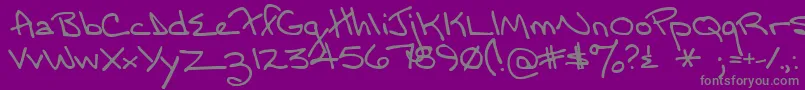 Momsfontyoff-Schriftart – Graue Schriften auf violettem Hintergrund