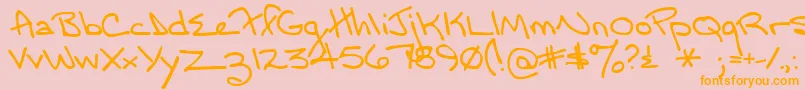 Momsfontyoff Font – Orange Fonts on Pink Background