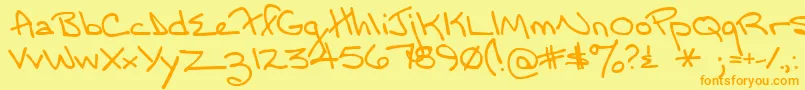 Momsfontyoff Font – Orange Fonts on Yellow Background