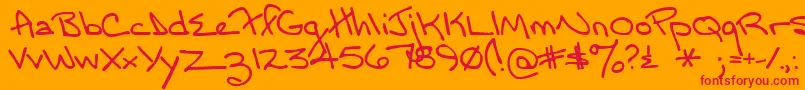 Momsfontyoff Font – Red Fonts on Orange Background