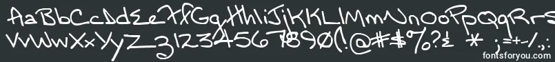Шрифт Momsfontyoff – белые шрифты на чёрном фоне