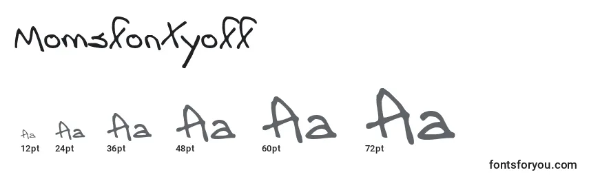 Größen der Schriftart Momsfontyoff (103107)