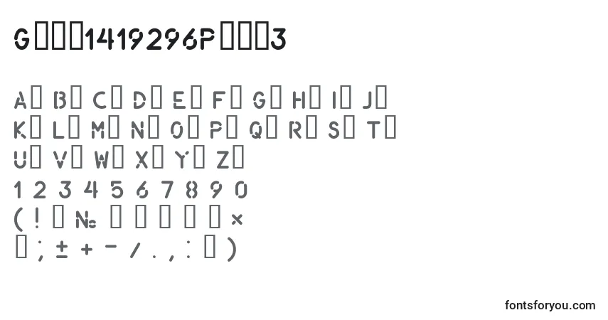 Schriftart Gost1419296Part3 – Alphabet, Zahlen, spezielle Symbole