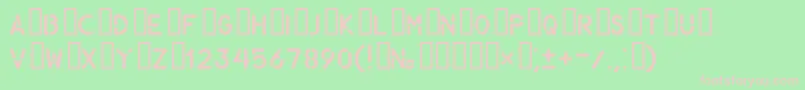 Gost1419296Part3-fontti – vaaleanpunaiset fontit vihreällä taustalla