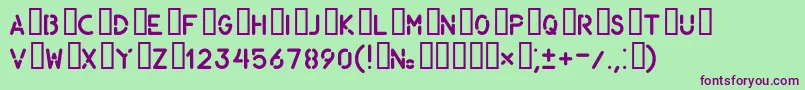 Шрифт Gost1419296Part3 – фиолетовые шрифты на зелёном фоне