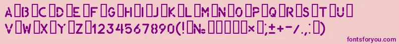 Gost1419296Part3-fontti – violetit fontit vaaleanpunaisella taustalla