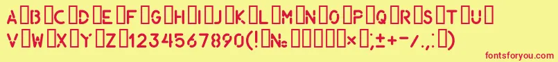 Gost1419296Part3 Font – Red Fonts on Yellow Background