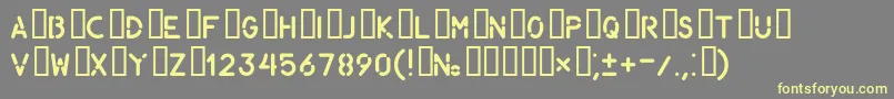 Gost1419296Part3-fontti – keltaiset fontit harmaalla taustalla