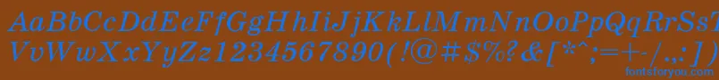 フォントSchoolb3 – 茶色の背景に青い文字