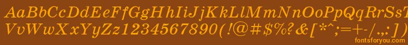 Schoolb3 Font – Orange Fonts on Brown Background