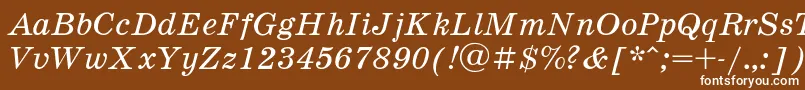 Schoolb3-fontti – valkoiset fontit ruskealla taustalla