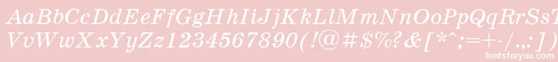 Schoolb3-Schriftart – Weiße Schriften auf rosa Hintergrund