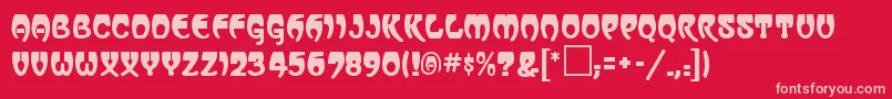 フォントVassarRegular – 赤い背景にピンクのフォント