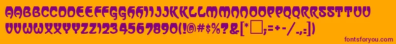 VassarRegular-Schriftart – Violette Schriften auf orangefarbenem Hintergrund