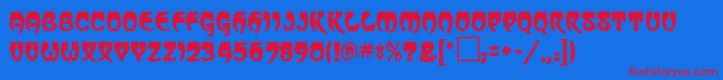 VassarRegular Font – Red Fonts on Blue Background