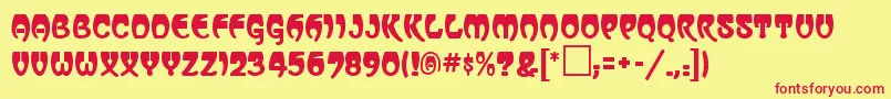 VassarRegular Font – Red Fonts on Yellow Background