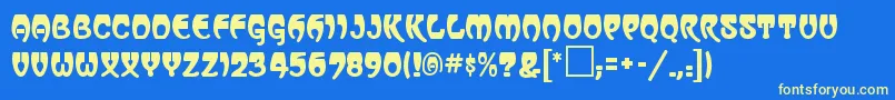 フォントVassarRegular – 黄色の文字、青い背景