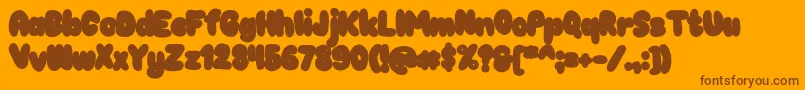 Chokooutline Font – Brown Fonts on Orange Background