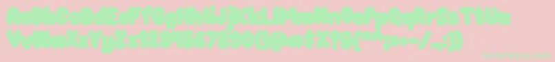 Chokooutline Font – Green Fonts on Pink Background