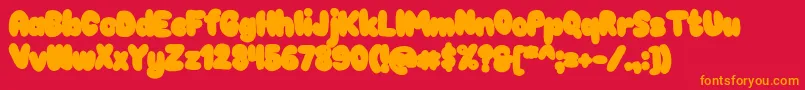 Chokooutline Font – Orange Fonts on Red Background