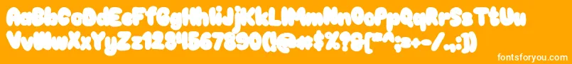 Chokooutline-Schriftart – Weiße Schriften auf orangefarbenem Hintergrund