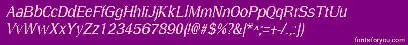 DressellightItalic-Schriftart – Rosa Schriften auf violettem Hintergrund