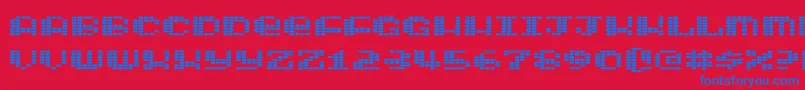 Intergalaktika Font – Blue Fonts on Red Background