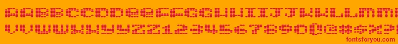 Intergalaktika Font – Red Fonts on Orange Background